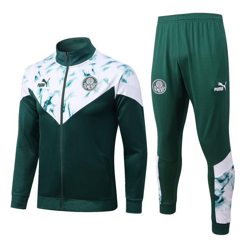 Conjunto Palmeiras Ziper Longo Verde